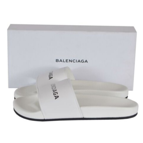 NWT Balenciaga Men's White Rubber Slides 43 E 10US - Picture 2 of 6